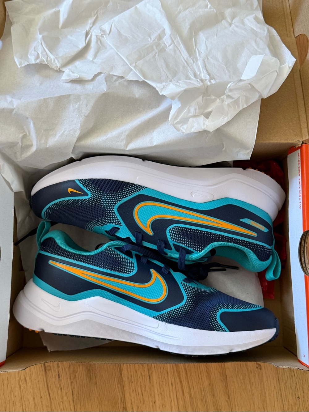 Nike Kids Navy, Teal & Orange Runner Sneakers